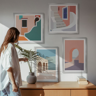 Billedsæt med ramme Pastel minimalistisk grafik