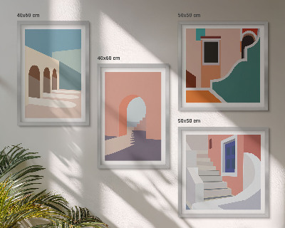 Billedsæt med ramme Pastel minimalistisk grafik