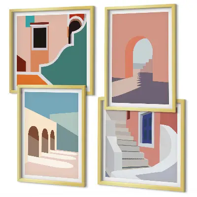 Pastel minimalistisk grafik billedsæt med ramme