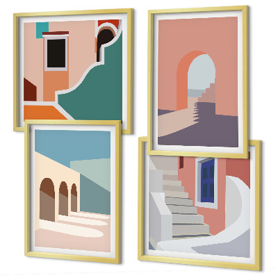 Billedsæt med ramme Pastel minimalistisk grafik