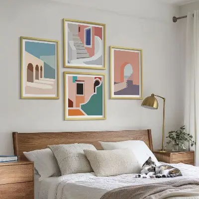 Pastel minimalistisk grafik billedsæt med ramme