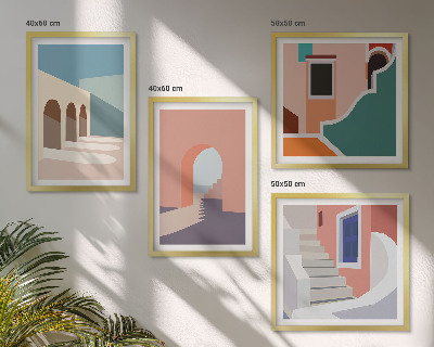 Billedsæt med ramme Pastel minimalistisk grafik