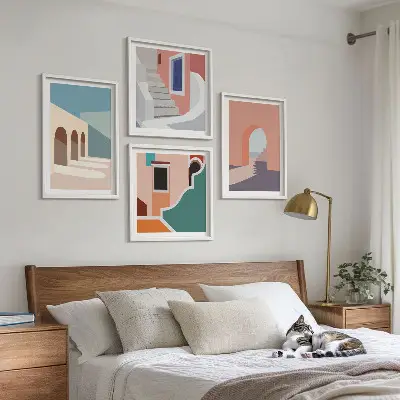 Pastel minimalistisk grafik billedsæt med ramme
