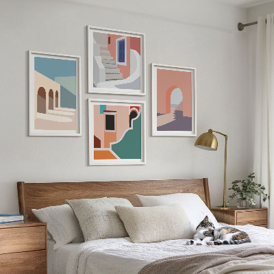 Billedsæt med ramme Pastel minimalistisk grafik