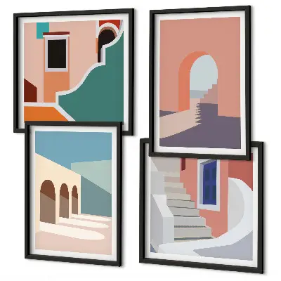 Pastel minimalistisk grafik billedsæt med ramme