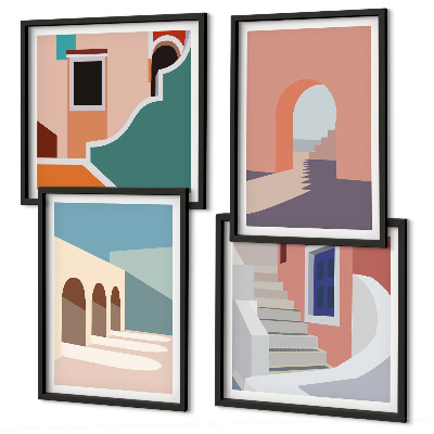 Billedsæt med ramme Pastel minimalistisk grafik