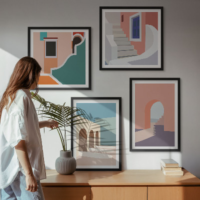 Billedsæt med ramme Pastel minimalistisk grafik