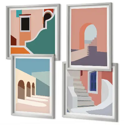 Pastel minimalistisk grafik billedsæt med ramme
