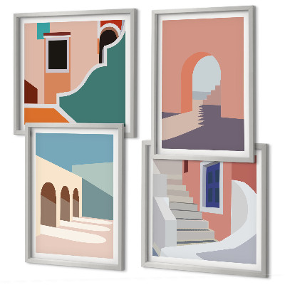 Billedsæt med ramme Pastel minimalistisk grafik