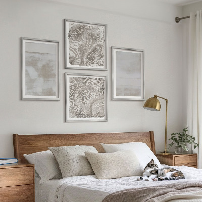 Billedvæg over sofa Slidte teksturer i moderne stil