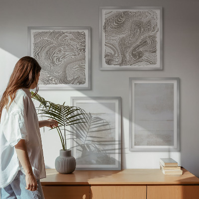 Billedvæg over sofa Slidte teksturer i moderne stil
