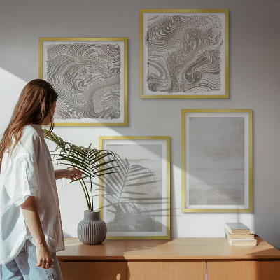 Billedvæg over sofa Slidte teksturer i moderne stil