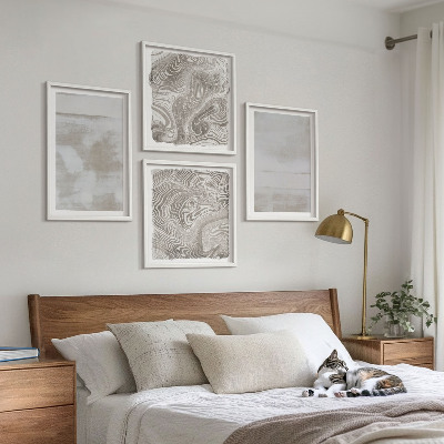 Billedvæg over sofa Slidte teksturer i moderne stil