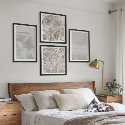 Billedvæg over sofa Slidte teksturer i moderne stil