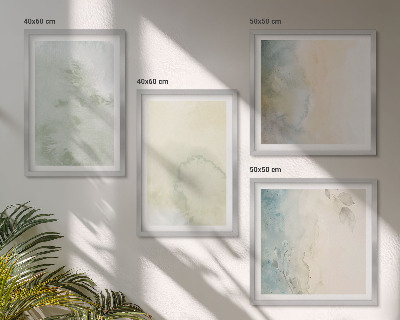 Billedsæt med ramme Pastel akvarel lærredstekstur