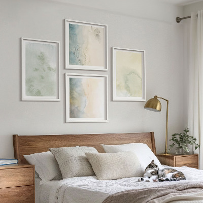 Billedsæt med ramme Pastel akvarel lærredstekstur