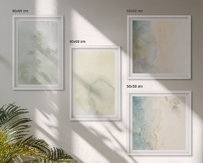 Billedsæt med ramme Pastel akvarel lærredstekstur
