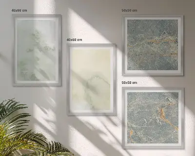 Pastel akvarel lærredsmaling billedsæt med ramme
