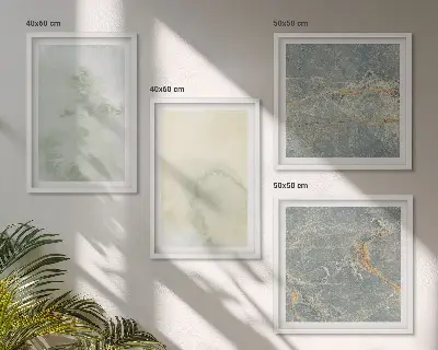 Pastel akvarel lærredsmaling billedsæt med ramme