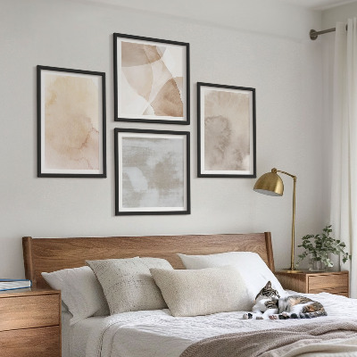 Billedvæg over sofa Varme akvarel pastel teksturer