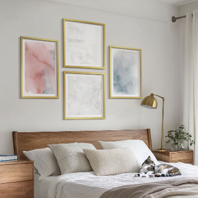 Billedvæg over sofa Pastel akvarelle teksturer
