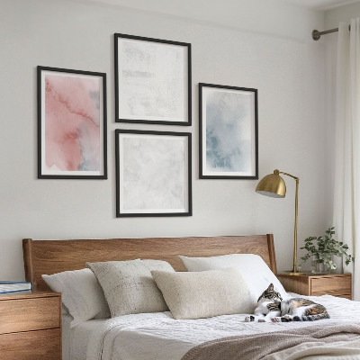 Billedvæg over sofa Pastel akvarelle teksturer