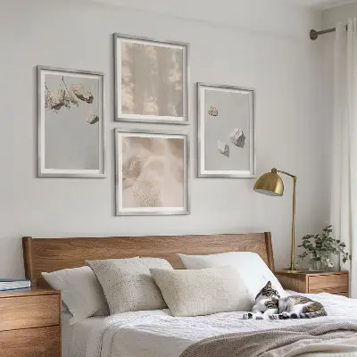 Vægdekoration med stenmotiv boho-stil til ophæng over sofaen