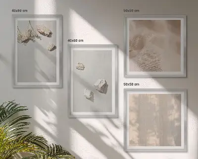 Vægdekoration med stenmotiv boho-stil til ophæng over sofaen