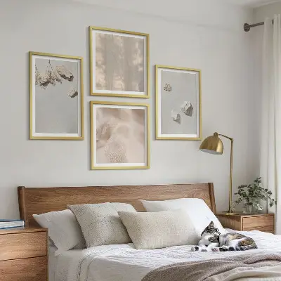 Vægdekoration med stenmotiv boho-stil til ophæng over sofaen