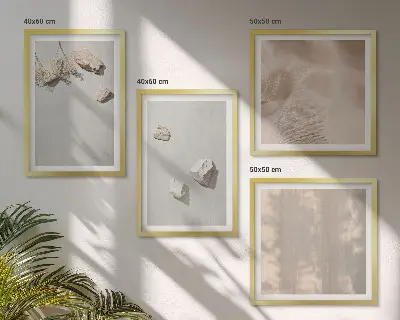 Vægdekoration med stenmotiv boho-stil til ophæng over sofaen