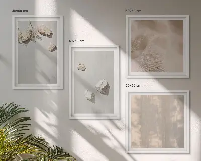 Vægdekoration med stenmotiv boho-stil til ophæng over sofaen