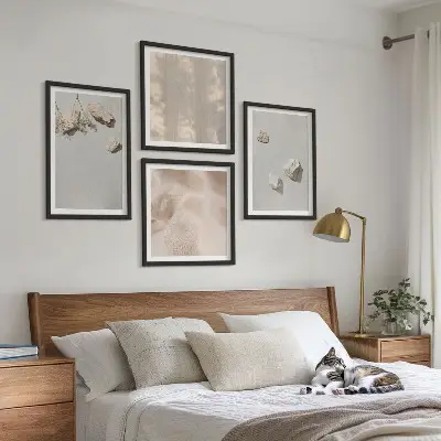 Vægdekoration med stenmotiv boho-stil til ophæng over sofaen