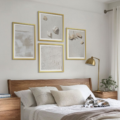 Billedvæg over sofa Sandsten boho tekstur