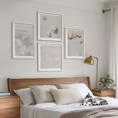 Billedvæg over sofa Sandsten boho tekstur