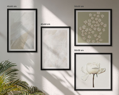 Billedvæg over sofa Blomster, moderigtige boho teksturer