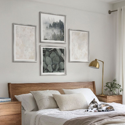Billedvæg over sofa Sten pastel marmor