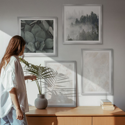 Billedvæg over sofa Sten pastel marmor