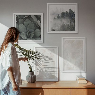 Billedvæg over sofa Sten pastel marmor