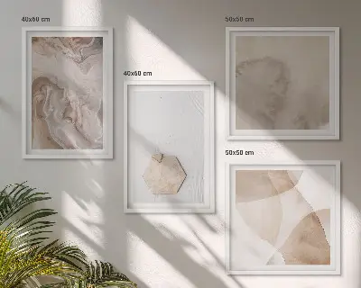 Billedsæt med ramme med abstrakt naturdesign