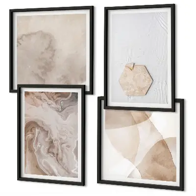 Billedsæt med ramme med abstrakt naturdesign
