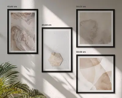 Billedsæt med ramme med abstrakt naturdesign
