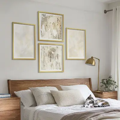 Billedsæt med ramme lys maling med tekstureret design
