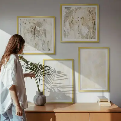 Billedsæt med ramme lys maling med tekstureret design