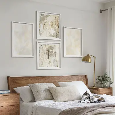 Billedsæt med ramme lys maling med tekstureret design