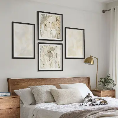 Billedsæt med ramme lys maling med tekstureret design