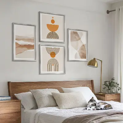 Billedvæg til over sofa minimalistisk stil i strukturerede nuancer