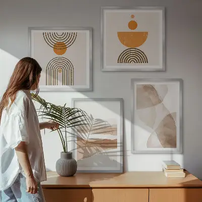 Billedvæg til over sofa minimalistisk stil i strukturerede nuancer