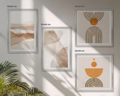 Billedvæg til over sofa minimalistisk stil i strukturerede nuancer