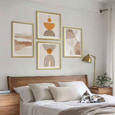 Billedvæg over sofa Strukturer nuancer minimalisme