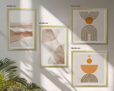 Billedvæg til over sofa minimalistisk stil i strukturerede nuancer